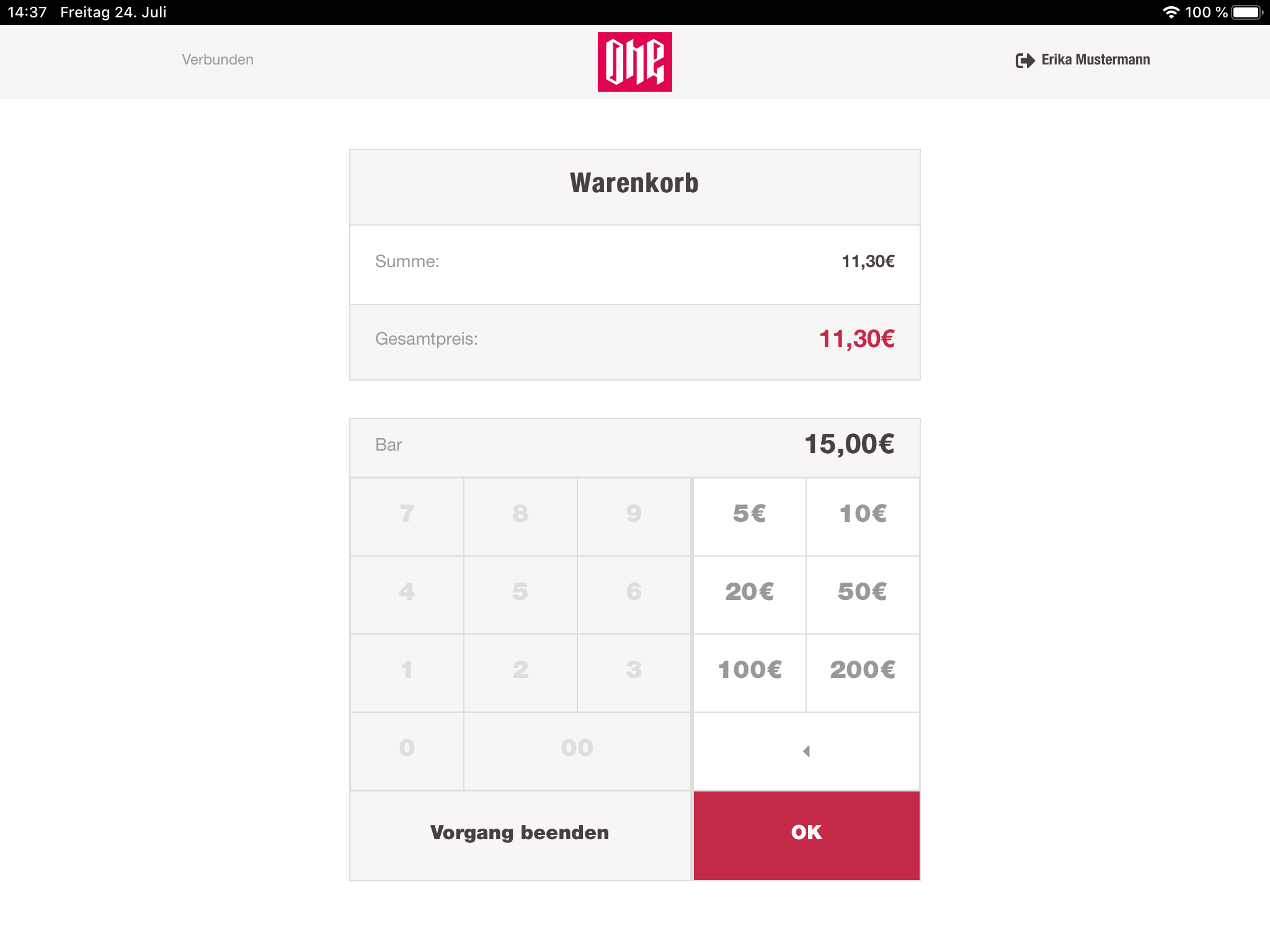 Cashregister cart postalcode